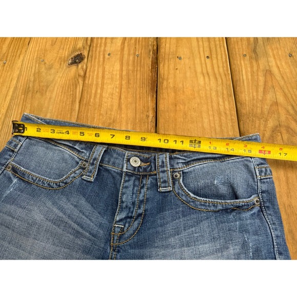 Vintage Y2K London Jeans Denim Low Rise Micro Mini Shorts Size  4 - Picture 5 of 7